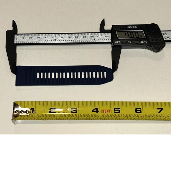 Watch Band 25mm Navy Blue w White Rubber Replacement 4 Nixon 51-30 Strap Garmin - Picture 10 of 12